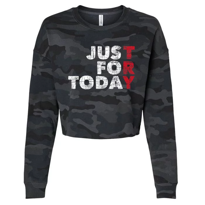 Just For Today Sobriety Anniversary Sober Aa Na Recovery Cropped Pullover Crew