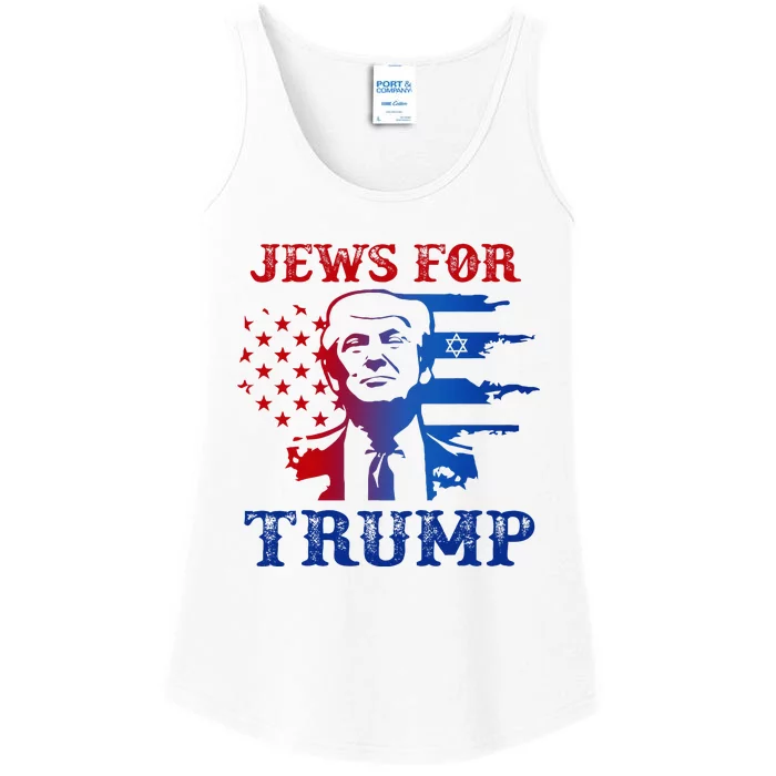 Jews For Trump 2024 Israel Usa Hebrew Election Jewish Vote Ladies Essential Tank