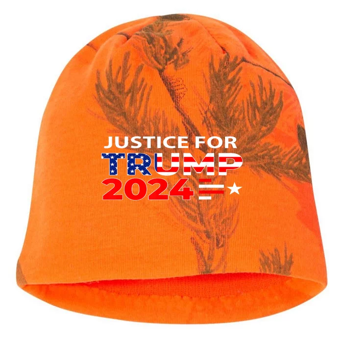 Justice For Trump Donald Trump 2024 Kati - Camo Knit Beanie