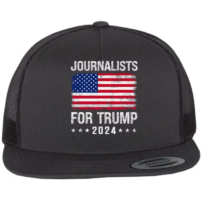 Journalists For Trump 2024 Flat Bill Trucker Hat