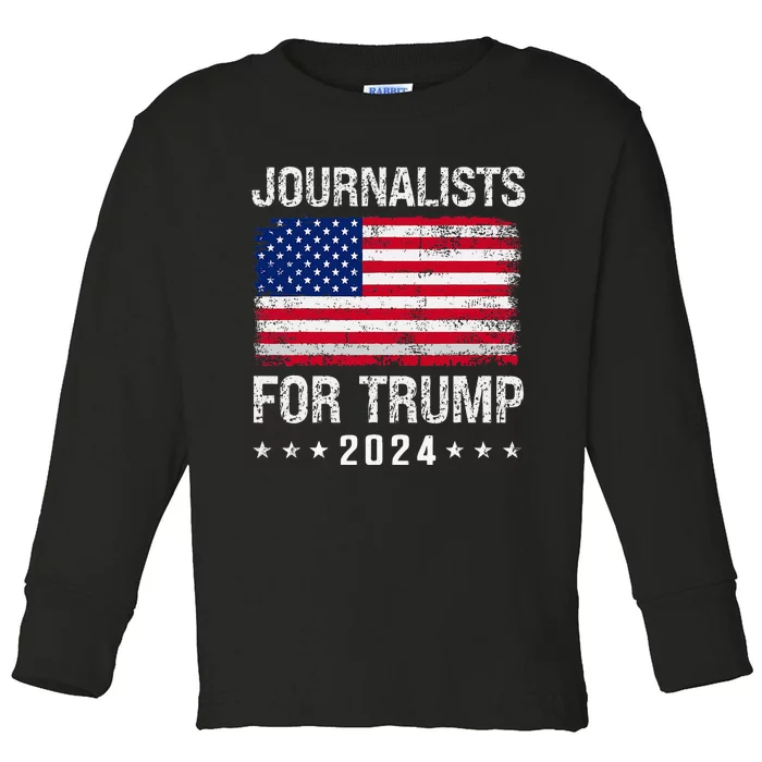 Journalists For Trump 2024 Toddler Long Sleeve Shirt