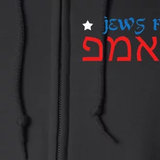 Jews For Trump Hebrew Pro Trump 2020 Jewish Gift Full Zip Hoodie