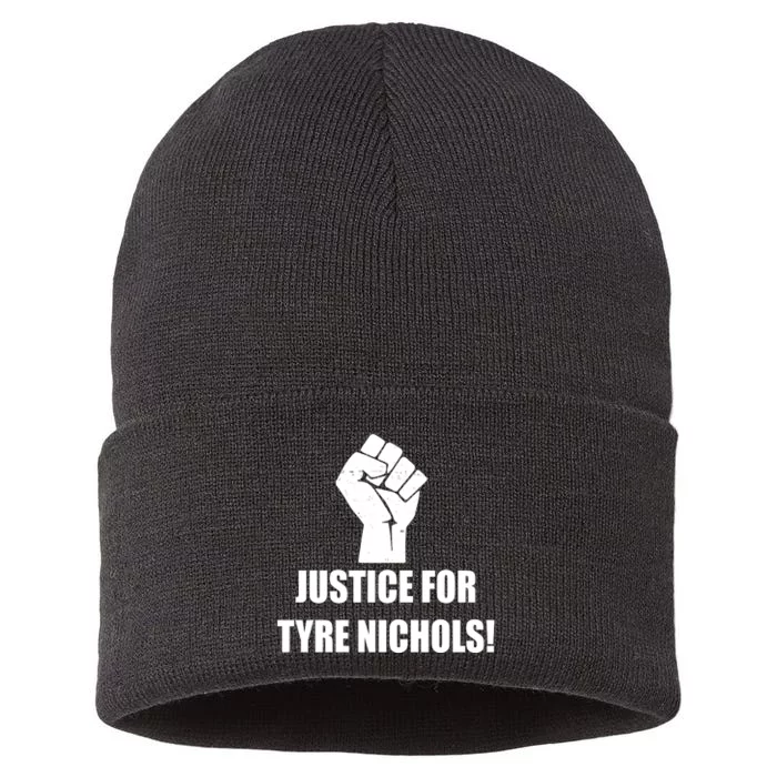 Justice For Tyre Nichols Protest Fist Sustainable Knit Beanie