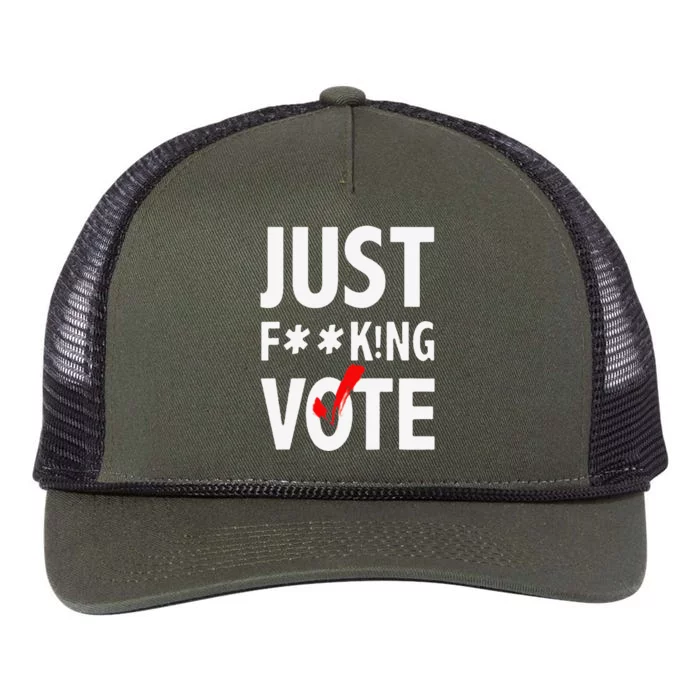 Just Fucking Vote Retro Rope Trucker Hat Cap