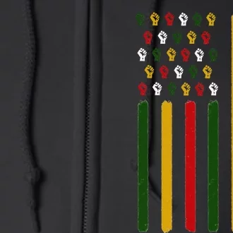 Juneteenth Flag With Fists Full Zip Hoodie