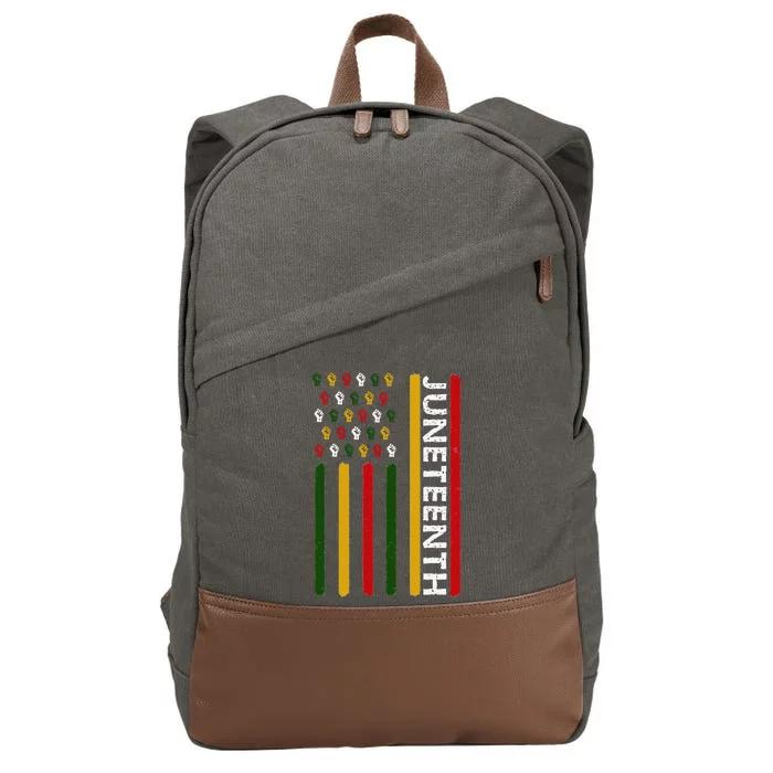 Juneteenth Flag With Fists Cotton Canvas Backpack