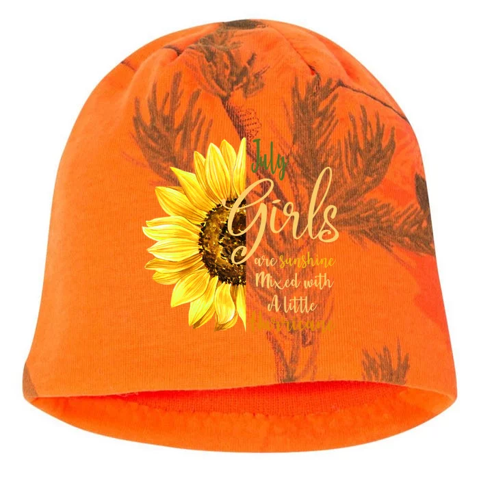 July Girls Are Sunshine Mixed Little Hurricane Sunflower Gift Kati - Camo Knit Beanie