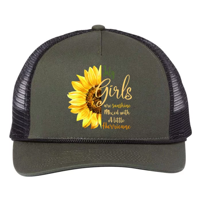 July Girls Are Sunshine Mixed Little Hurricane Sunflower Gift Retro Rope Trucker Hat Cap