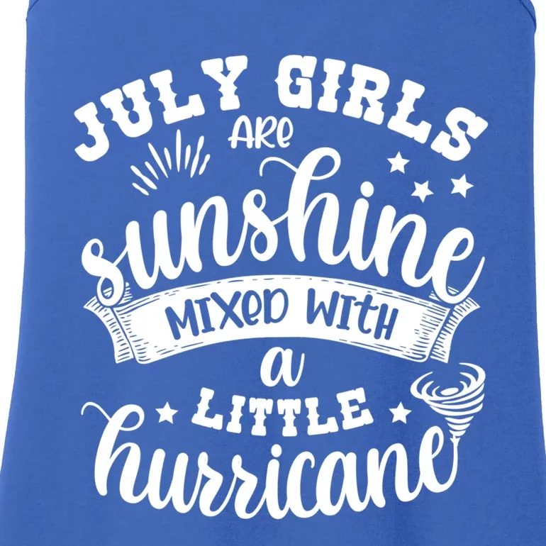 July Girls Are Sunshine Mixed Little Hurricane Great Gift Ladies Essential Tank