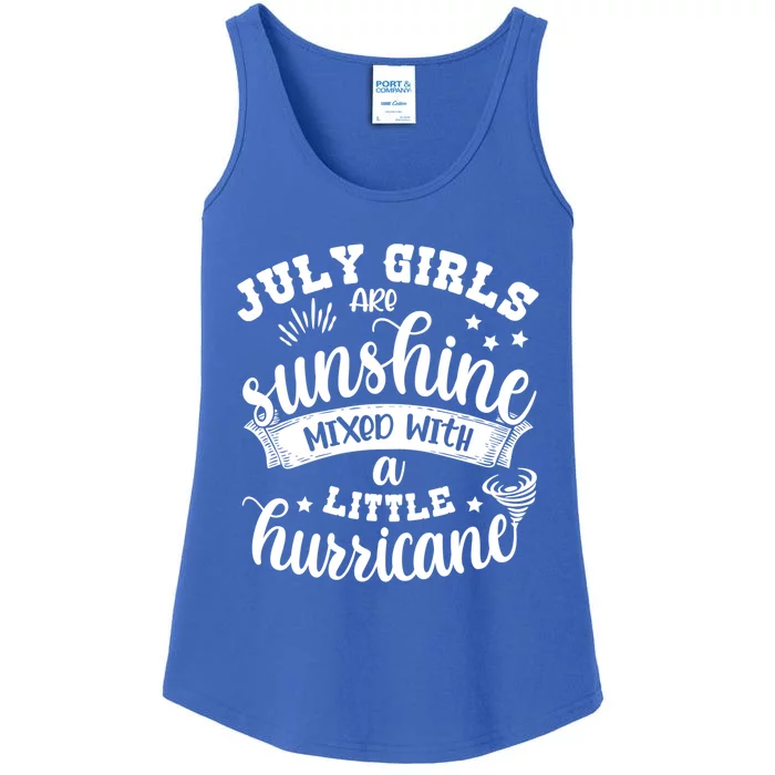 July Girls Are Sunshine Mixed Little Hurricane Great Gift Ladies Essential Tank