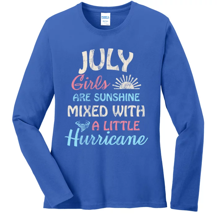 July Girls Are Sunshine Mixed With A Little Hurricane Gift Ladies Long Sleeve Shirt