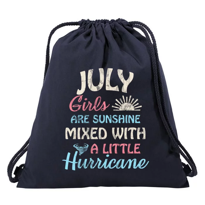 July Girls Are Sunshine Mixed With A Little Hurricane Gift Drawstring Bag