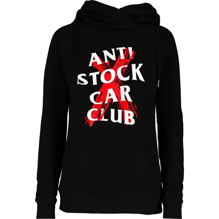 Jdm Goods Anti Stock Car Club Canceled Red Womens Funnel Neck Pullover Hood