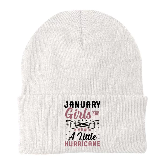 January Girl Are Sunshine Mixed With Little Hurricane Birthday Knit Cap Winter Beanie