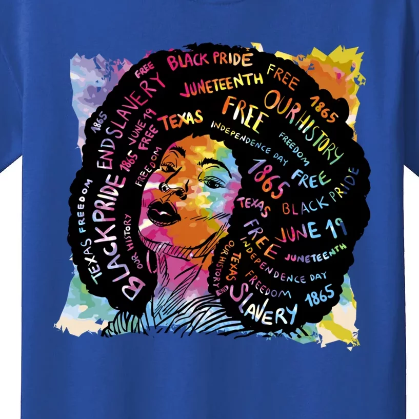 Juneteenth Gift Black Queen Afro Melanin Black History Cool Gift Kids T-Shirt