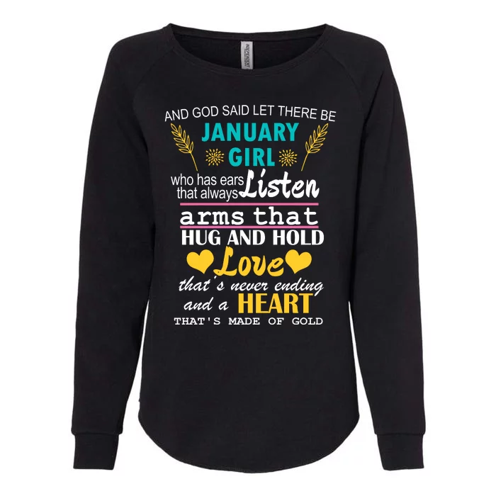 January Girl Birthday Gift Womens California Wash Sweatshirt