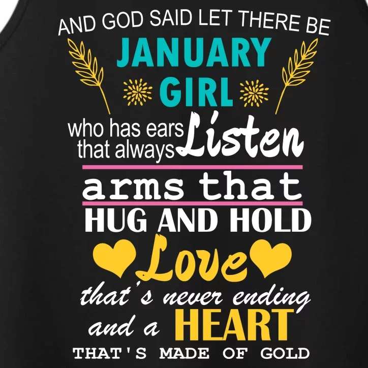 January Girl Birthday Gift Performance Tank