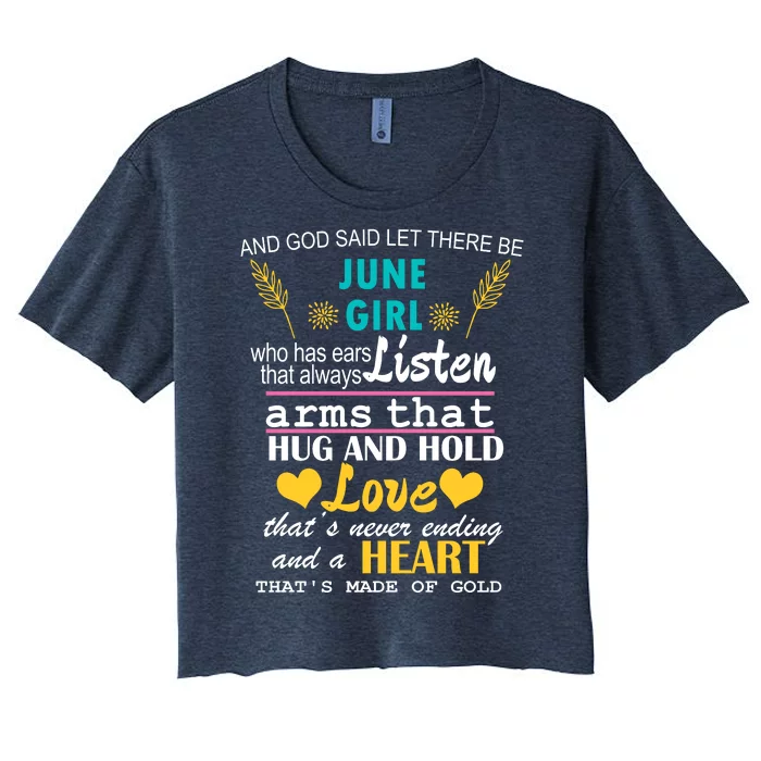 June Girl Birthday Gift Women's Crop Top Tee