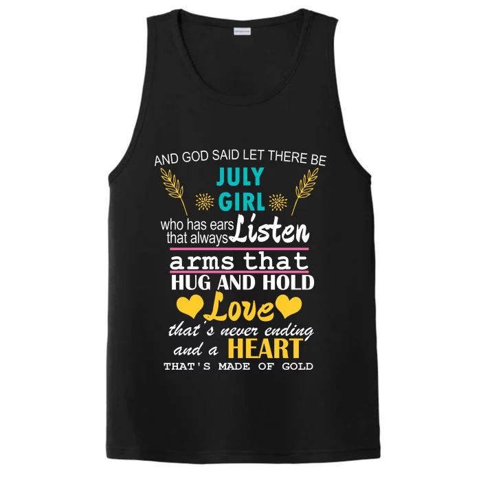 July Girl Birthday Gift Performance Tank