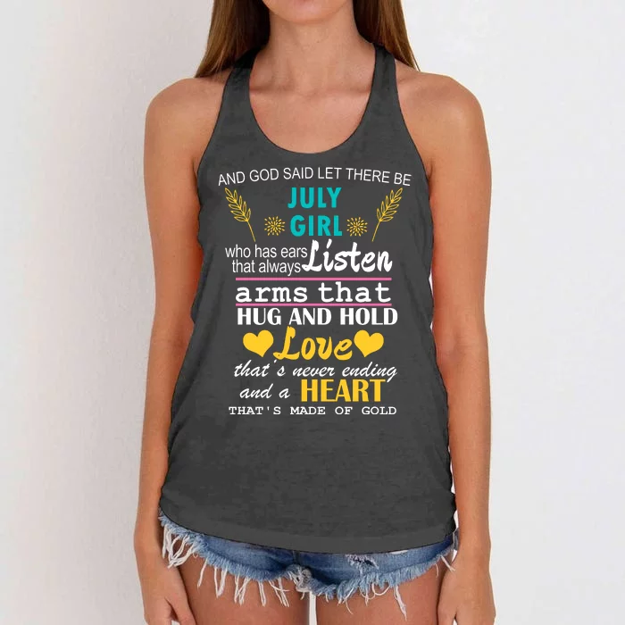 July Girl Birthday Gift Women's Knotted Racerback Tank