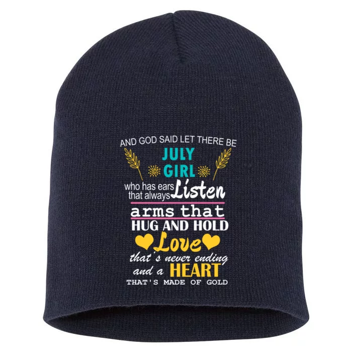 July Girl Birthday Gift Short Acrylic Beanie