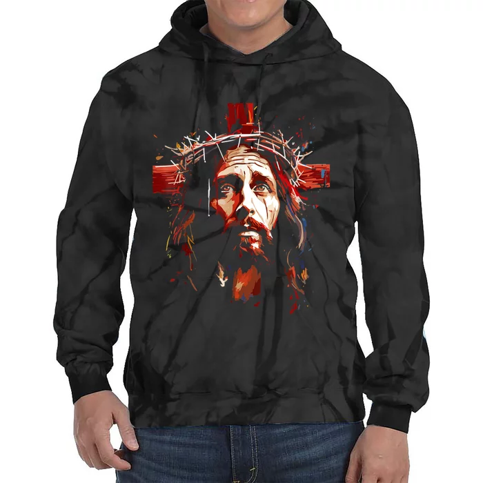 Jesus God Cross Christian Colorful Artwork Christian Faith Tie Dye Hoodie