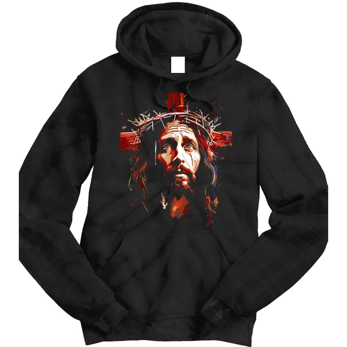 Jesus God Cross Christian Colorful Artwork Christian Faith Tie Dye Hoodie