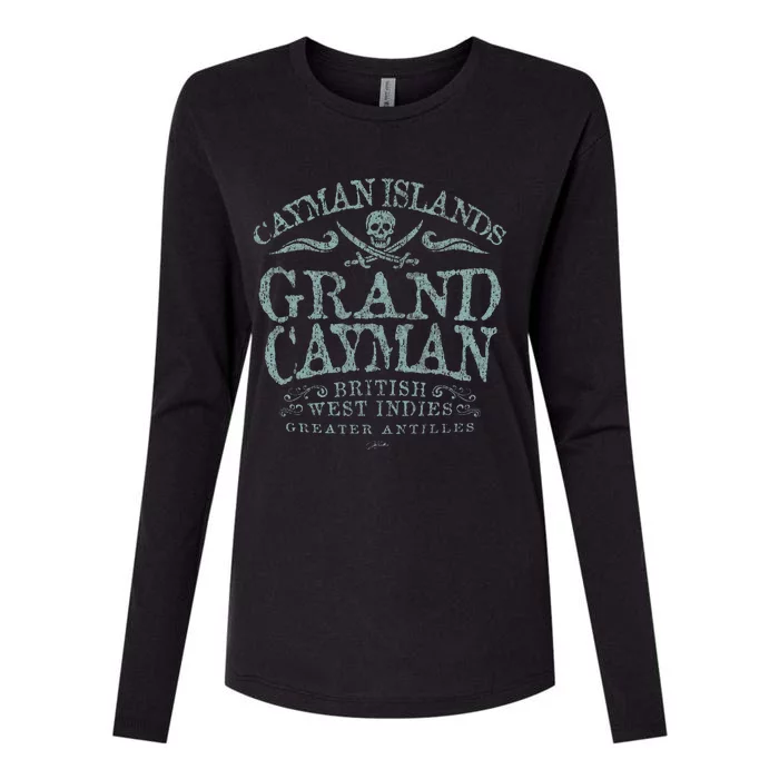 Jcombs Grand Cayman Cayman Islands Pirate Womens Cotton Relaxed Long Sleeve T-Shirt