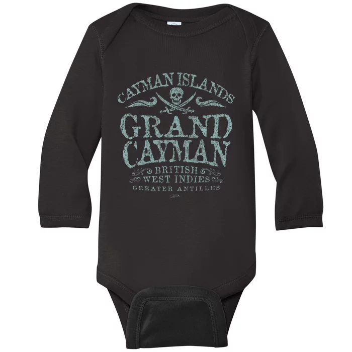 Jcombs Grand Cayman Cayman Islands Pirate Baby Long Sleeve Bodysuit