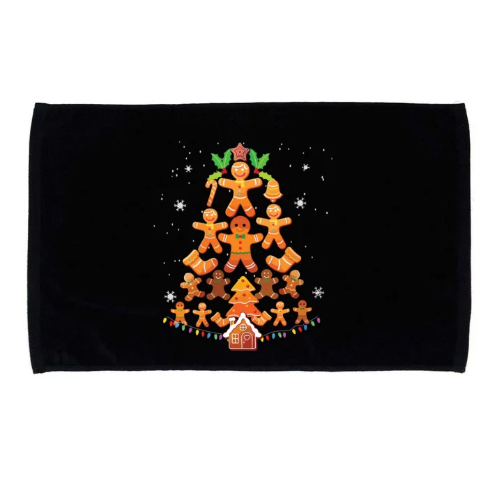 Jolly Gingerbread Christmas Tree Gingerbread Decor Microfiber Hand Towel