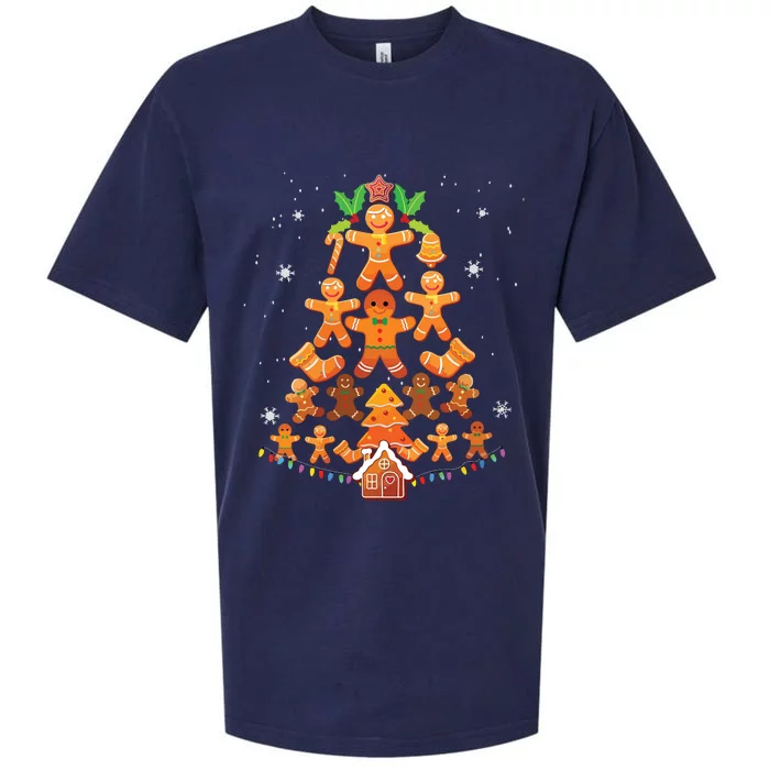 Jolly Gingerbread Christmas Tree Gingerbread Decor Sueded Cloud Jersey T-Shirt