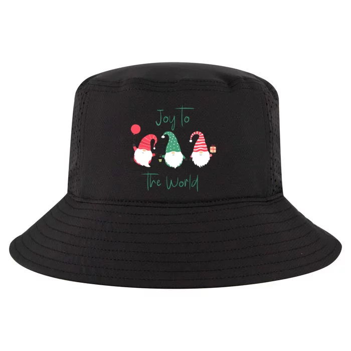 Joyful Gnomes Christmas Holgnomes Christmas Holiday Design Joy To The World Gift Cool Comfort Performance Bucket Hat