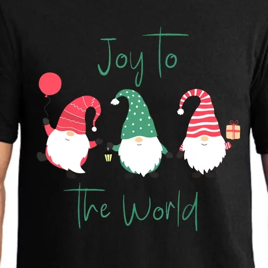 Joyful Gnomes Christmas Holgnomes Christmas Holiday Design Joy To The World Gift Pajama Set