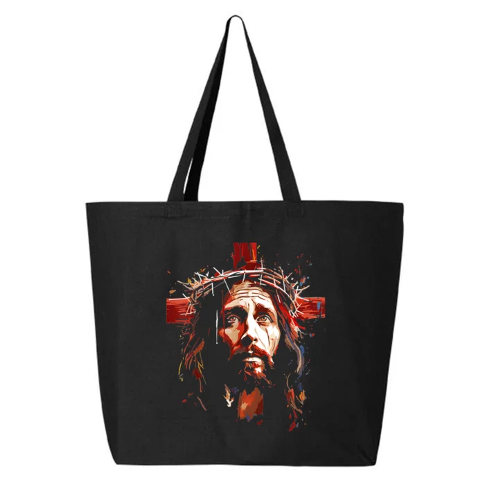 Jesus God Cross Christian Colorful Artwork Christian Faith 25L Jumbo Tote