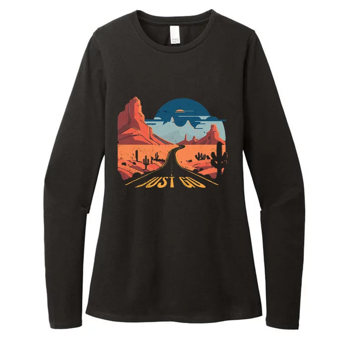 Just Go Driving Adventure Wanderlust Desert Journey Travel Womens CVC Long Sleeve Shirt