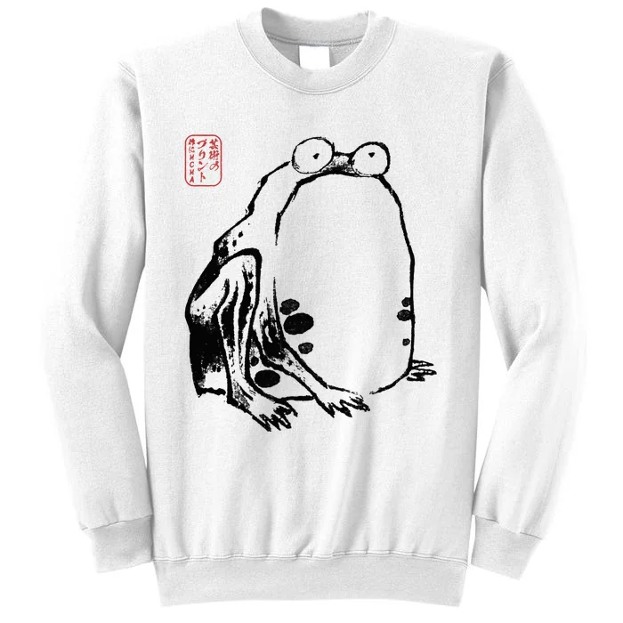 Japanese Grumpy Frog Ukiyoe Anime Japanese Sweatshirt