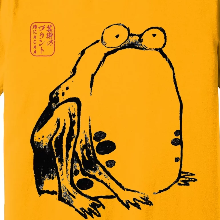 Japanese Grumpy Frog Ukiyoe Anime Japanese Premium T-Shirt