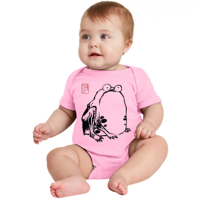 Japanese Grumpy Frog Ukiyoe Anime Japanese Baby Bodysuit