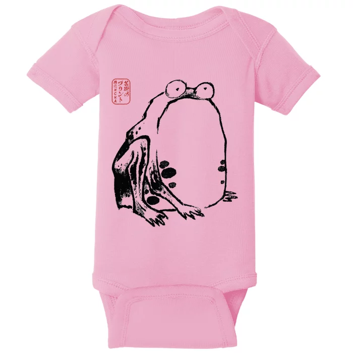 Japanese Grumpy Frog Ukiyoe Anime Japanese Baby Bodysuit