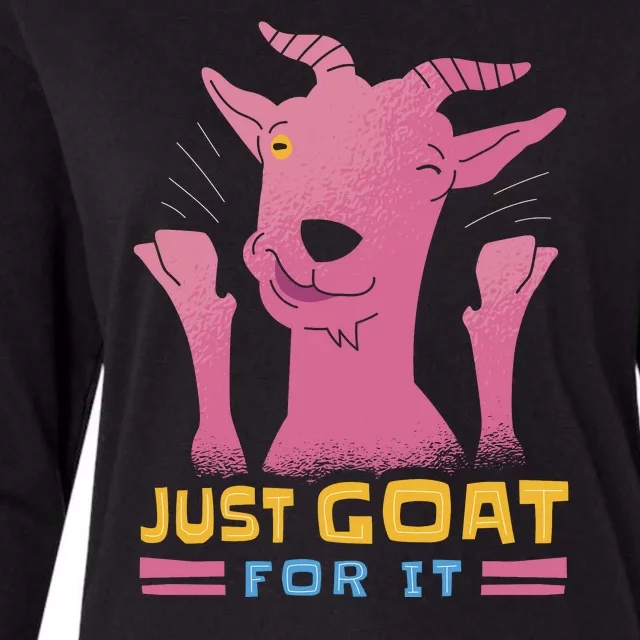 Just Goat For It Womens Cotton Relaxed Long Sleeve T-Shirt