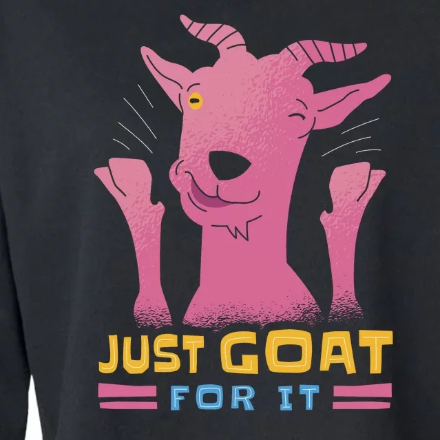 Just Goat For It Cropped Pullover Crew