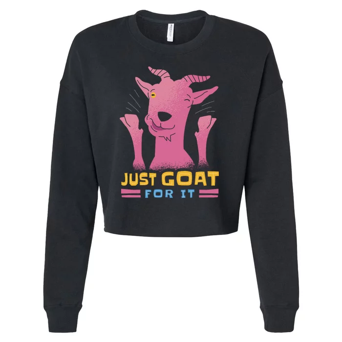 Just Goat For It Cropped Pullover Crew