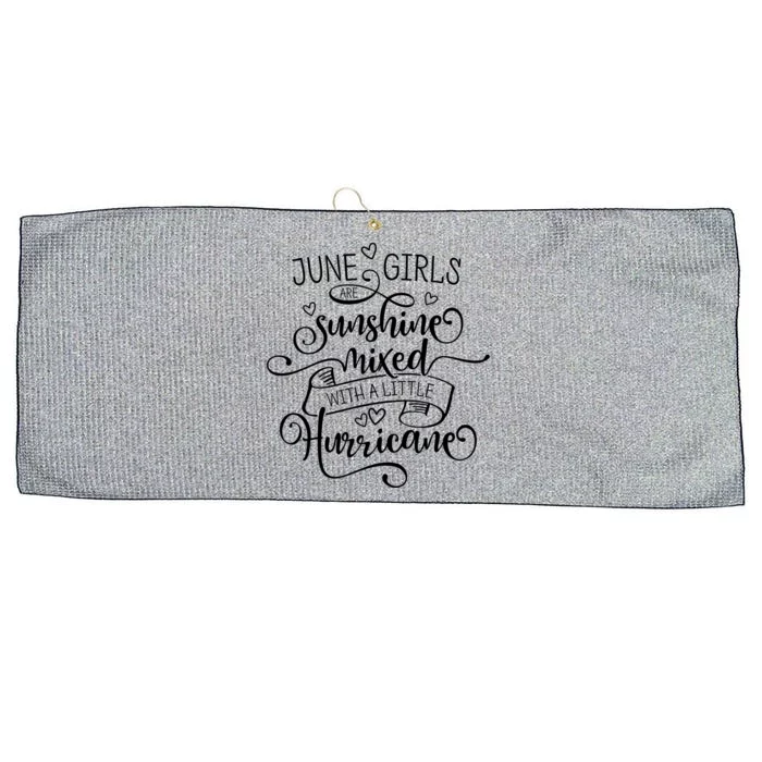 June Girl Gift Sunshine Mixed With A Little Hurricane Gift Large Microfiber Waffle Golf Towel