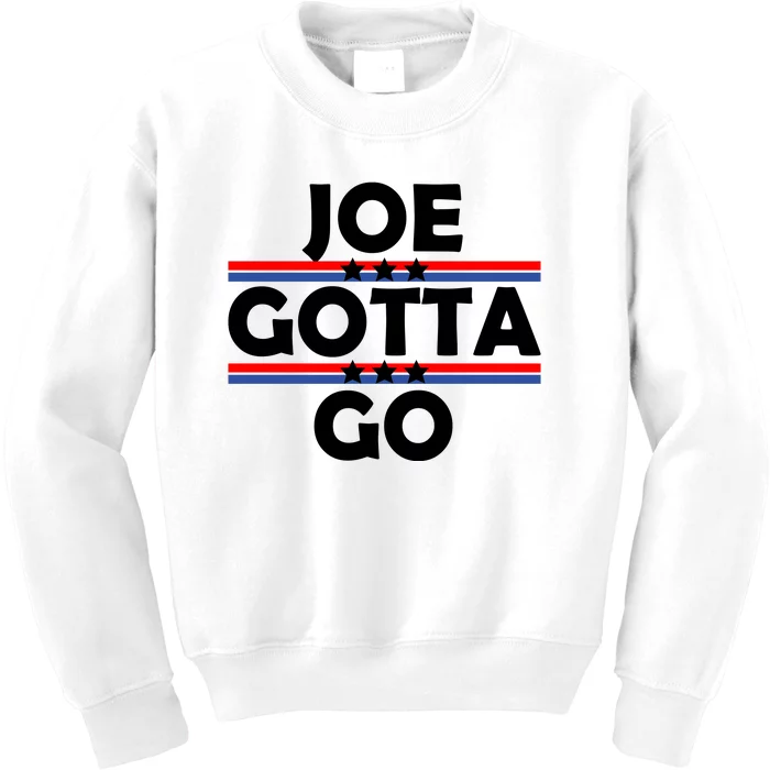 Joe Gotta Go Anti Biden Pro American Patriotic Kids Sweatshirt