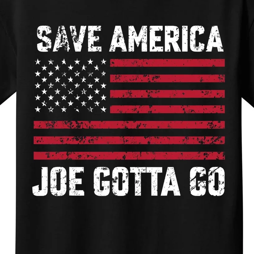 Joe Gotta Go Save America Flag Anti Biden Impeach Biden Kids T-Shirt