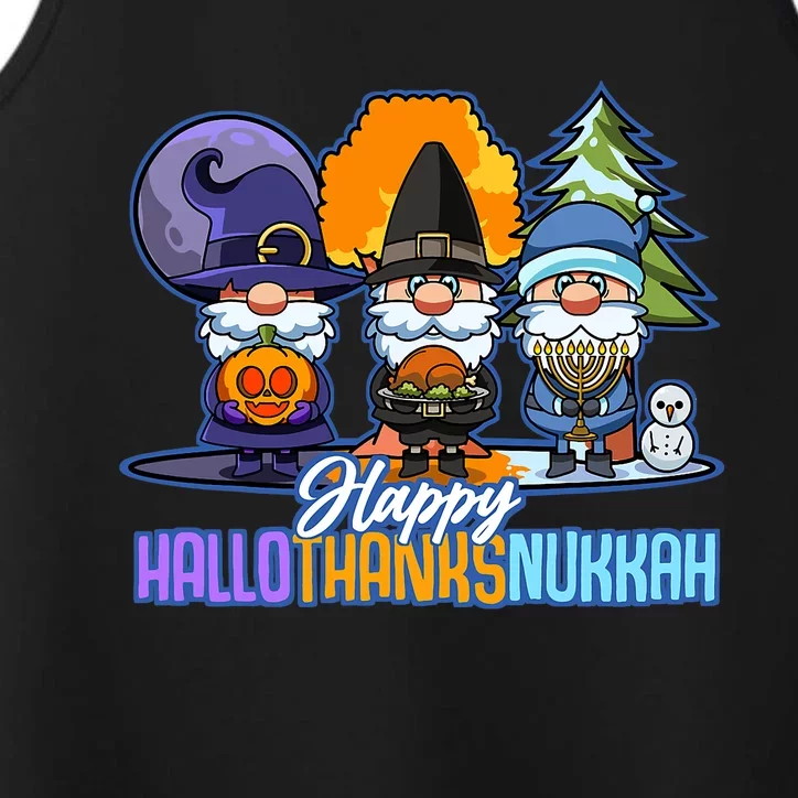 Jew Gnomes Halloween Thanksgiving Hanukkah HalloThanksNukkah Performance Tank