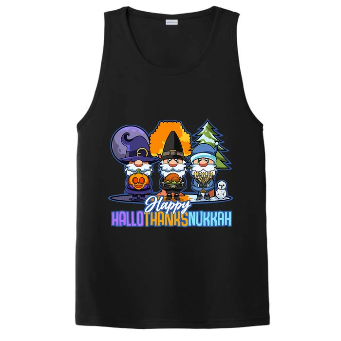 Jew Gnomes Halloween Thanksgiving Hanukkah HalloThanksNukkah Performance Tank