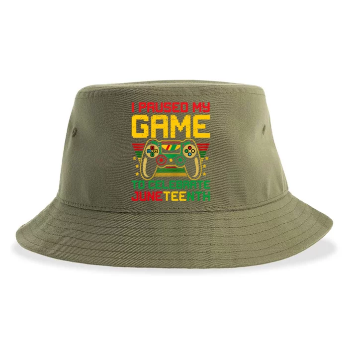 Juneteenth Gamer I Paused My Game To Celebrate Juneteeth Gift Sustainable Bucket Hat