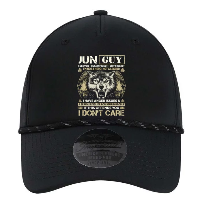 June Guy I Served I Sacrificed I Don't Regret Funny Wolf Cool Gift Performance The Dyno Cap