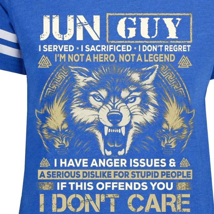 June Guy I Served I Sacrificed I Don't Regret Funny Wolf Cool Gift Enza Ladies Jersey Football T-Shirt